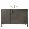 James Martin Vanities Metropolitan 48in Single Vanity, Silver Oak w/ 3 CM Eternal Marfil Quartz Top 850-V48-SOK-3EMR